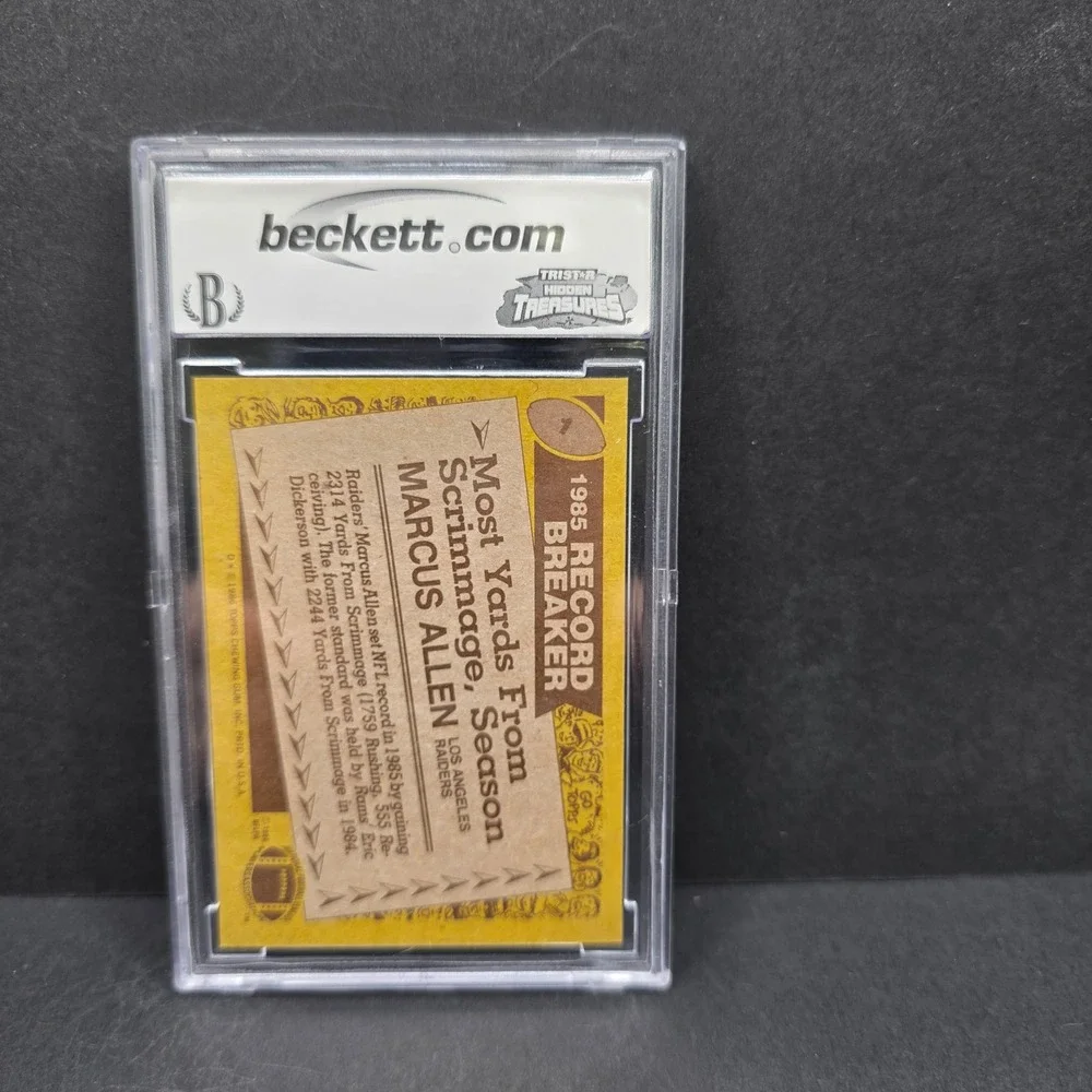 Topps Marcus Allen Football Card 1986 Record Breaker #1 BCCG‎ 9